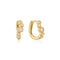 Gold Small Sparkling Tide Huggie Hoop Earrings
