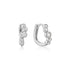 Silver Small Sparkling Tide Huggie Hoop Earrings