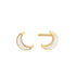 14kt Gold Mother Of Pearl Moon Stud Earrings