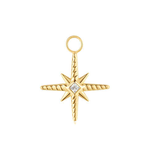 Gold Turquoise and Cubic Ziconia Star Earring Charm
