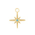 Gold Turquoise and Cubic Ziconia Star Earring Charm