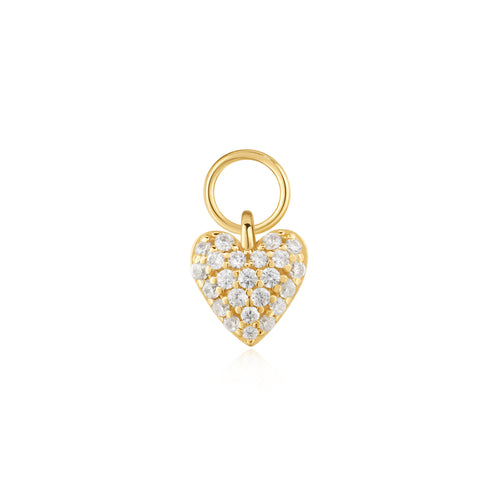 Gold Heart Pavé Earring Charm