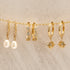 14kt Gold Pearl Drop and White Sapphire Huggie Hoop Earrings