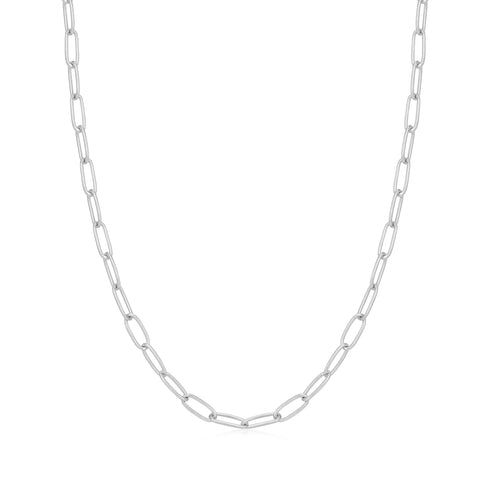 Silver Link Charm Chain Necklace