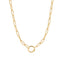 Gold Link Charm Chain Connector Necklace