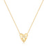 Gold Heart Kiss Pavé Necklace