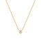 Gold Round Solitaire Cubic Zirconia Necklace