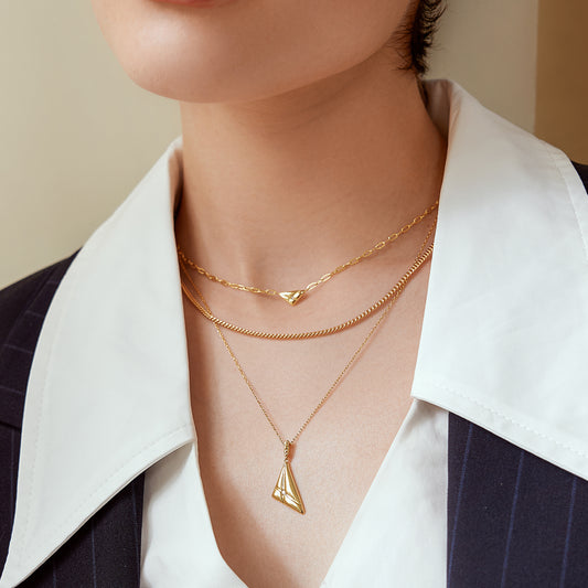 Silver Triangle Pendant Necklace