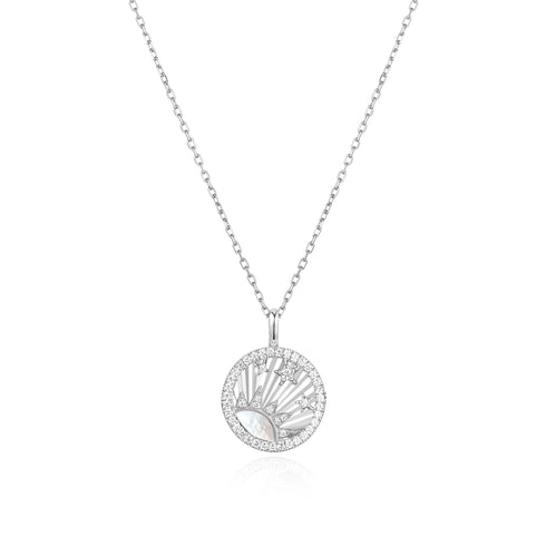 Silver Shiny Sun Star Necklace