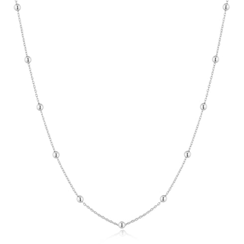 Silver Beaded Chain Necklace