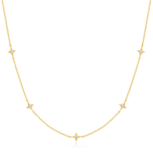 Gold Stars Station Necklace