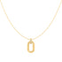 Gold Oval Hoop Pendant Necklace