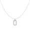 Silver Oval Hoop Pendant Necklace