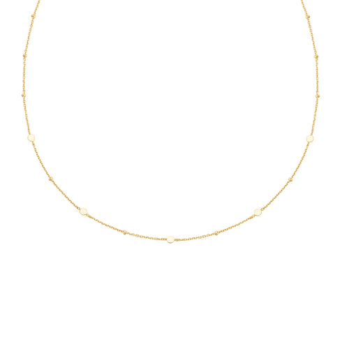 Gold Disc Station Necklace