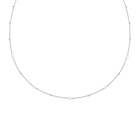 Silver Disc Station Necklace