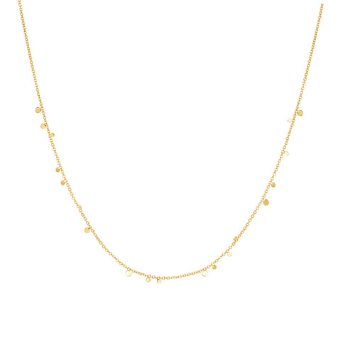 Gold Mini Disc Drop Stacking Necklace