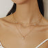 Gold Shell Pearl Drop Pendant Necklace