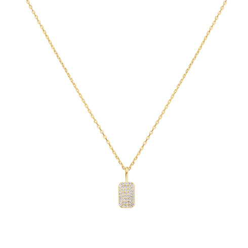 Gold Pavé Pendant Necklace
