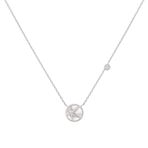 Silver Starry Mother of Pearl Necklace