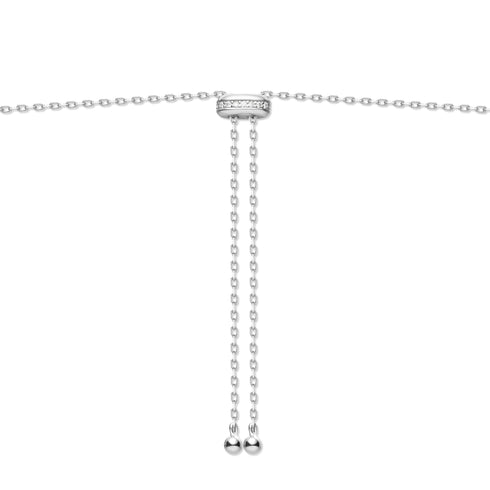 Silver Bezel Cubic Zirconia Station Necklace
