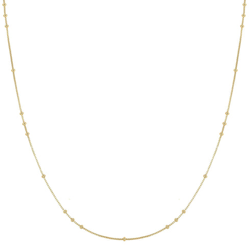 Gold Mini Bead Station Necklace
