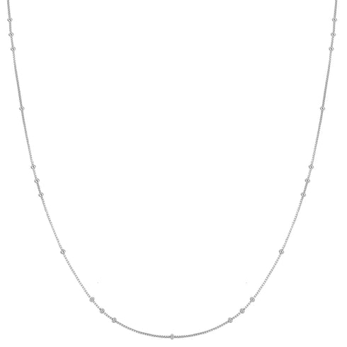 Silver Mini Bead Station Necklace