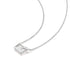 Silver Sparkling Bezel-Set Cube Necklace
