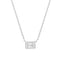 Silver Sparkling Bezel-Set Cube Necklace