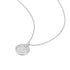 Silver Large Pavé Disc Necklace