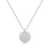 Silver Large Pavé Disc Necklace