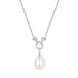Silver Linked Shell Pearl Drop Pendant Necklace