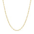Gold Bezel Station Paper Clip Chain Necklace