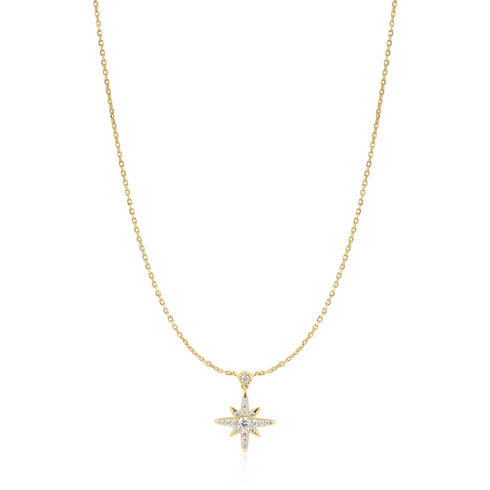 Gold Sparkling Nova Star Necklace
