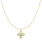 Gold Mint Green Lucky Clover Necklace