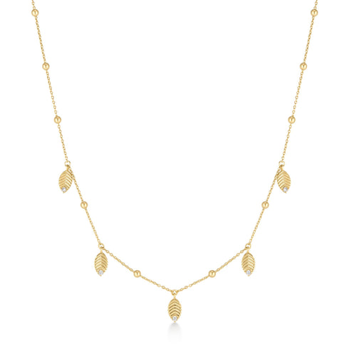 Gold Leaf Station Necklace