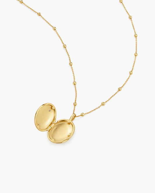 Gold Butterfly Locket Necklace