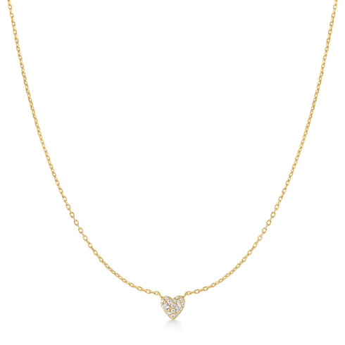 Gold Pavé Heart Necklace