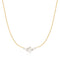 Gold Shell Pearl Cluster Necklace