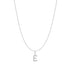 Silver Letter E Initial Necklace