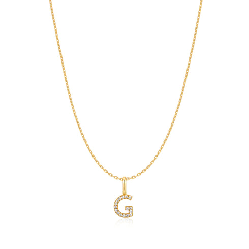 Gold Letter G Initial Necklace