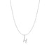 Silver Letter H Initial Necklace