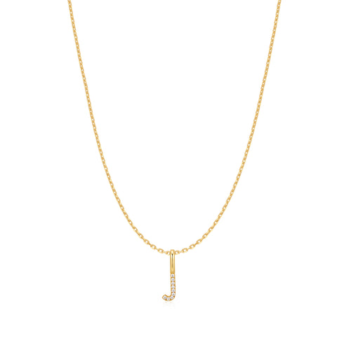 Gold Letter J Initial Necklace