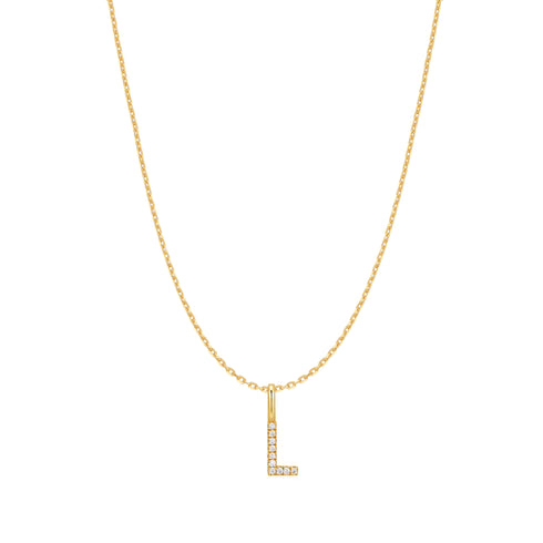 Gold Letter L Initial Necklace