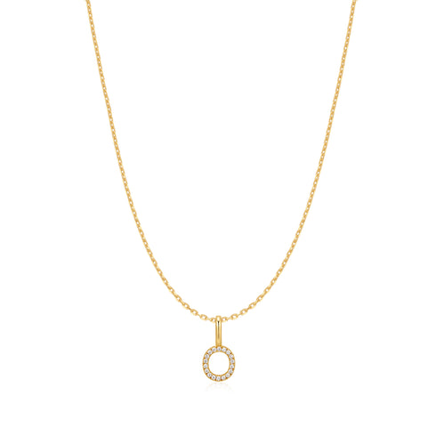 Gold Letter O Initial Necklace