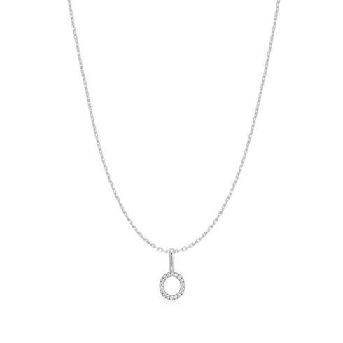 Silver Letter O Initial Necklace