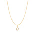 Gold Letter U Initial Necklace