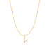 Gold Letter V Initial Necklace