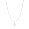 Silver Letter V Initial Necklace