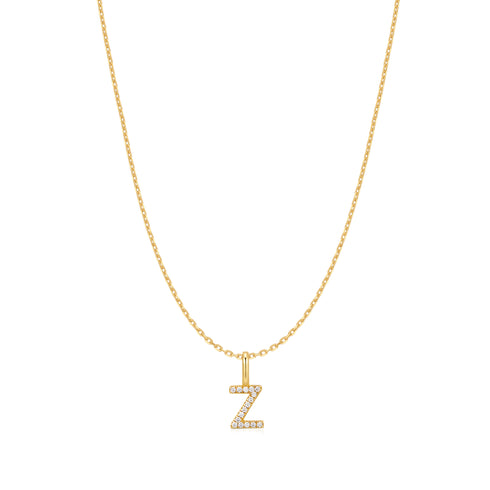 Gold Letter Z Initial Necklace