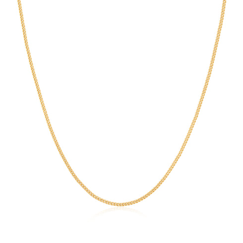 Gold Slim Curb Link Chain Necklace